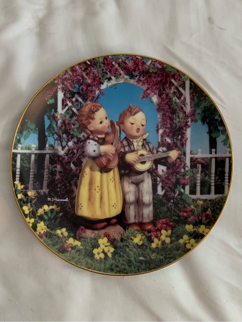 Vintage 1990 Danbury Mint Collectors Porcelain Plate Little Musicians 8.25